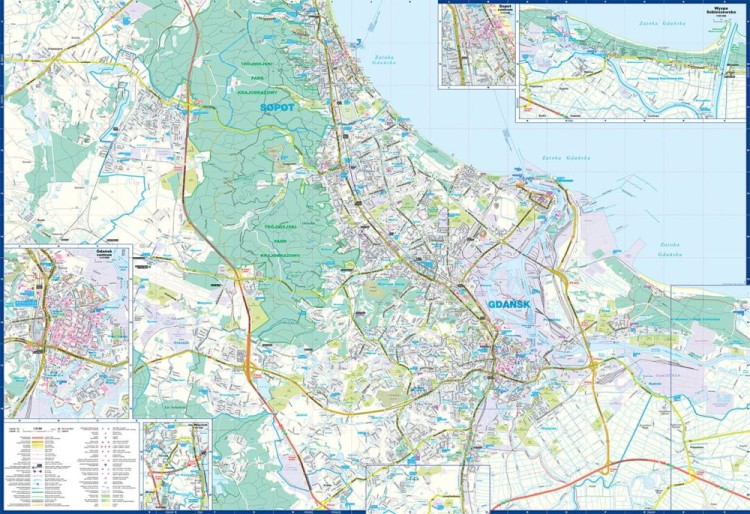 Trójmiasto. Gdańsk, Gdynia, Sopot. Mapa / Plan miasta wydawnictwa ExpressMap. Strona druga