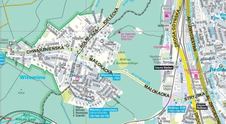 Trójmiasto. Gdańsk, Gdynia, Sopot. Mapa / Plan miasta wydawnictwa ExpressMap. Fragment