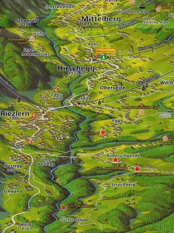Alpy Algawskie / Allgauer Alpen, Kleinwalsertal. Wodoodprona mapa turystyczna 3 wydawnictwa Kompass. Fragment 4