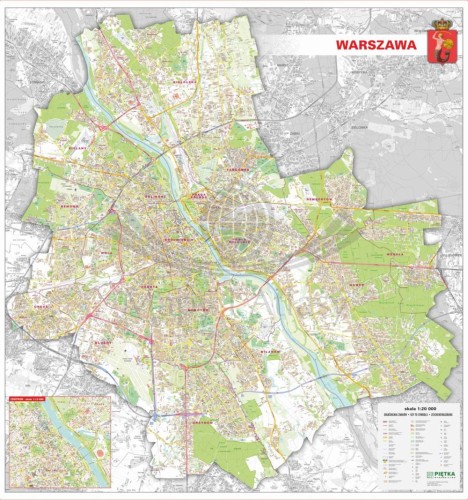 Warszawa 1:20 000. Ścienny plan miasta. Wersja STRONG