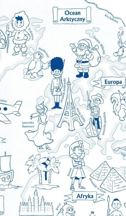 Mapa świata. Składana kolorowanka XL. Fragment