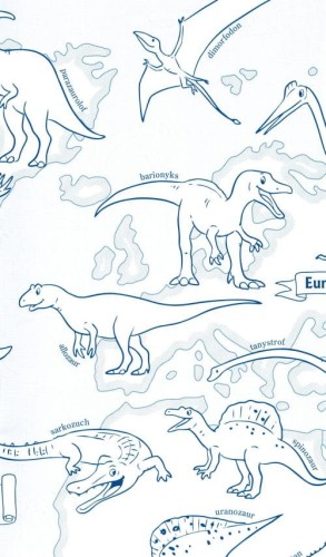 Mapa świata dinozaury. Składana kolorowanka XL. Fragment 1