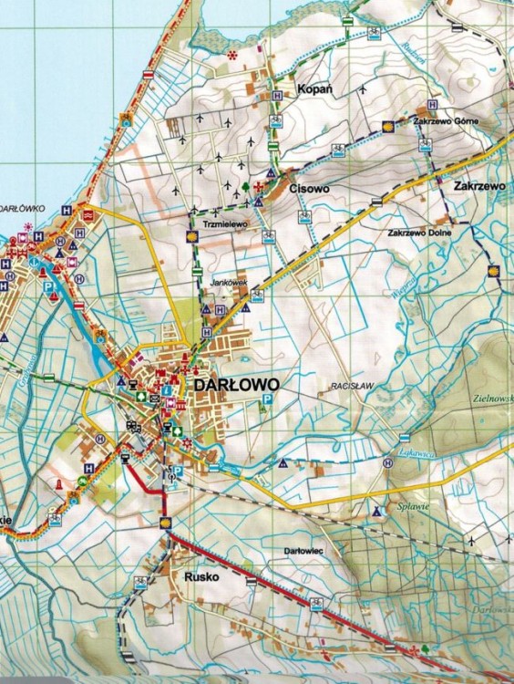 Wybrzeże Środkowe. Gąski - Mielno - Dąbki - Darłowo - Jarosławiec 1:60 000. Mapa turystyczna wydawnictwa EKO-MAP. Fragment 2