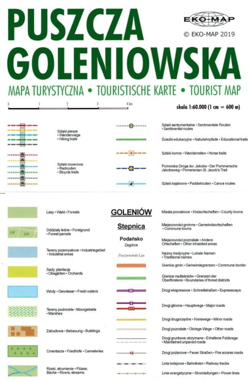 Puszcza Goleniowska + Goleniów 1:60 000 / 1:10 000. Mapa turystyczna wydawnictwa EKO-MAP. Legenda 1