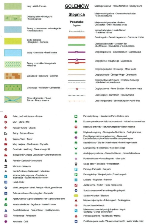 Puszcza Goleniowska + Goleniów 1:60 000 / 1:10 000. Mapa turystyczna wydawnictwa EKO-MAP. Legenda 2