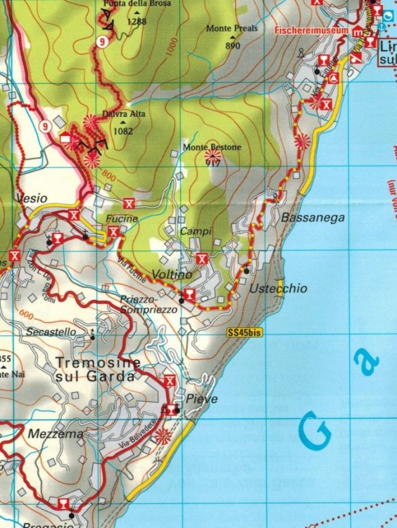 Jezioro Garda 1:50 000. Wodoodporna mapa rowerowa wydawnictwa ADFC. Fragment 2