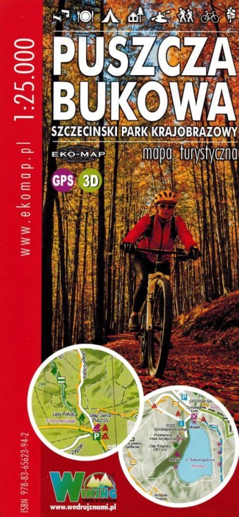 Puszcza Bukowa 1:25 000. Mapa turystyczna wydawnictwa EKO-MAP. Okładka