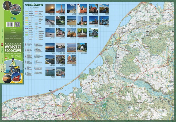 Wybrzeże Środkowe. Gąski - Mielno - Dąbki - Darłowo - Jarosławiec 1:60 000. Mapa turystyczna wydawnictwa EKO-MAP. Cała mapa