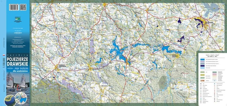 Pojezierze Drawskie 1:100 000. Mapa turystyczna dla wodniaków wydawnictwa EKO-MAP. Cała strona