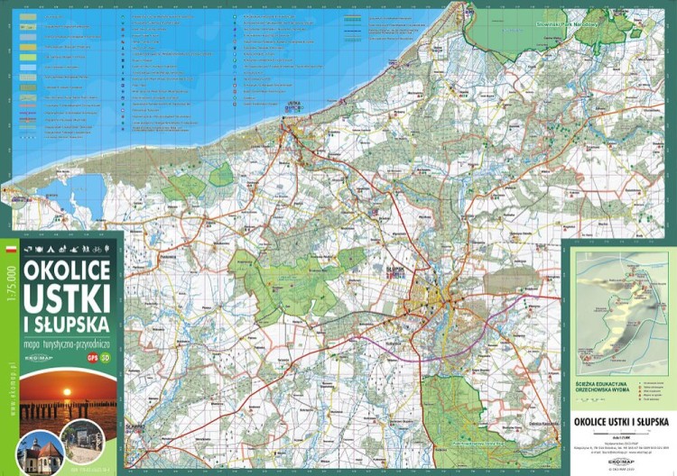 Okolice Ustki i Słupska 1:75 000. Mapa turystyczno-przyrodnicza wydawnictwa EKO-MAP. Cała strona
