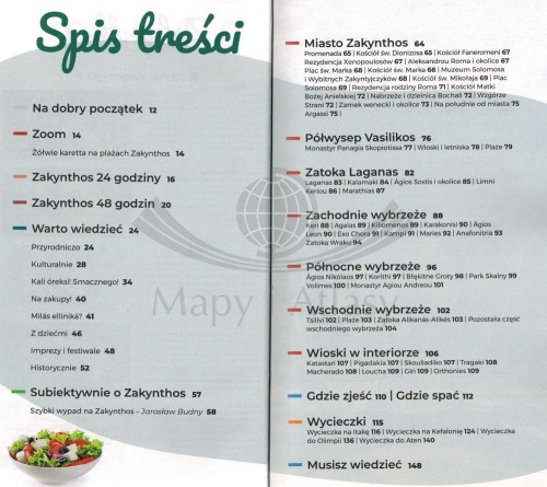 Zakintos / Zakynthos. Przewodnik Lajt wydawnictwa Pascal. Spis treści