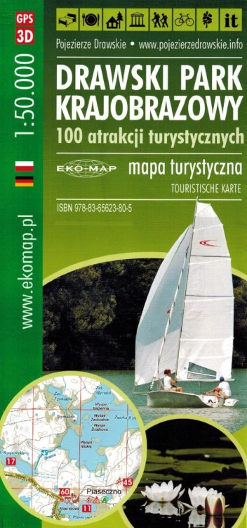 Drawski Park Krajobrazowy 1:50 000. Mapa turystyczna wydawnictwa EKO-MAP. Okładka