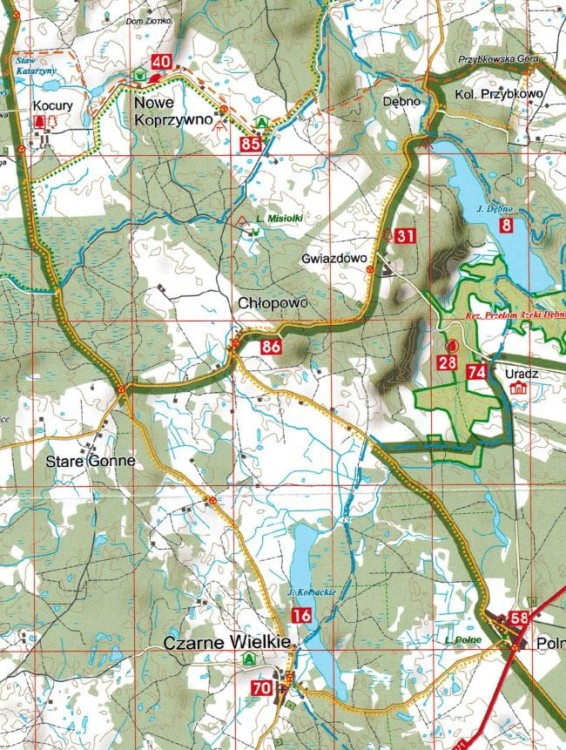 Drawski Park Krajobrazowy 1:50 000. Mapa turystyczna wydawnictwa EKO-MAP. Fragment 1