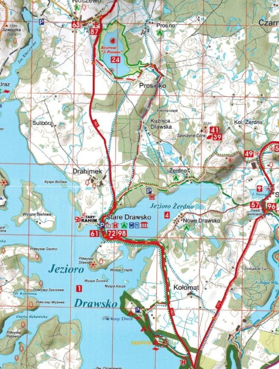 Drawski Park Krajobrazowy 1:50 000. Mapa turystyczna wydawnictwa EKO-MAP. Fragment 2