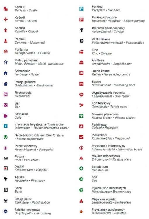 Połczyn-Zdrój i Szwajcaria Połczyńska. Mapa turystyczna wydawnictwa EKO-MAP. Legenda 2