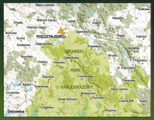 Połczyn-Zdrój i Szwajcaria Połczyńska. Mapa turystyczna wydawnictwa EKO-MAP. Zasięg