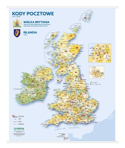 Wielka Brytania i Irlandia 1:1 000 000. Mapa ścienna kodowo-drogowa