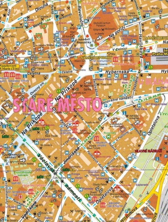 Praga 1:10 000. Mapa / Plan miasta wydawnictwa Galileos. Fragment 2