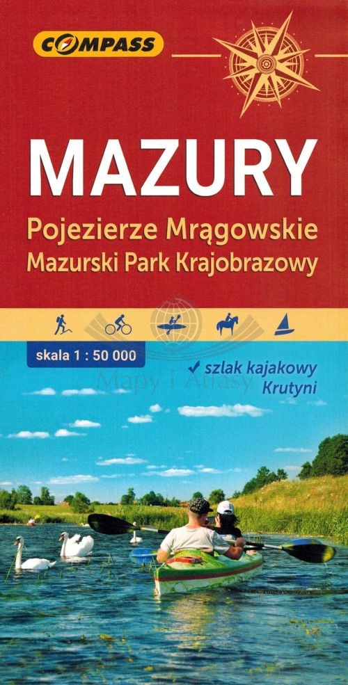 Mazury. Pojezierze Mrągowskie, Mazurski PK. Mapa turystyczna. Compass
