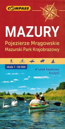 Mazury. Pojezierze Mrągowskie, Mazurski PK. Mapa turystyczna wydawnictwa Compass. Okładka