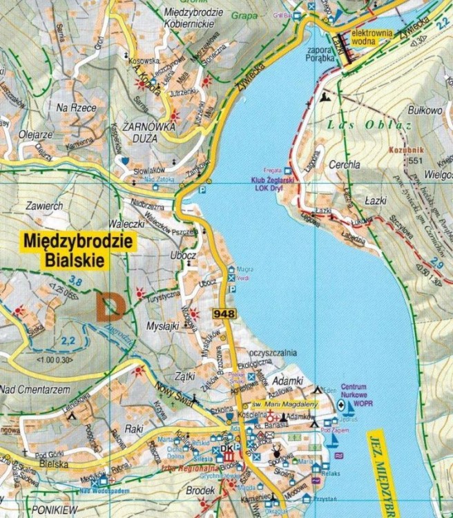 Beskid Mały 1:25 000. Wodoodporna mapa turystyczna wydawnictwa Galileos. Fragment 3 - Międzybrodzie Bialskie