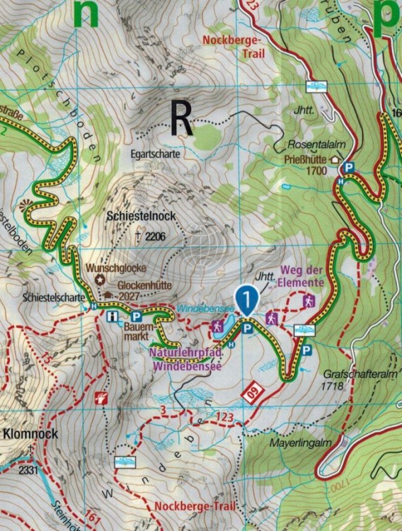 Bad Kleinkirchheim. Wodoodporna mapa turystyczna 063 wydawnictwa Kompass. Fragment 2