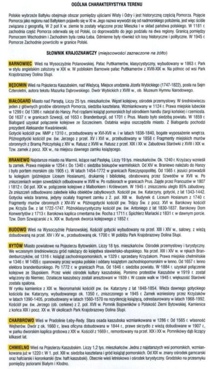 Pobrzeże Bałtyku 1:200 000. Laminowana mapa turystyczna wydawnictwa Demart. Informator - fragment