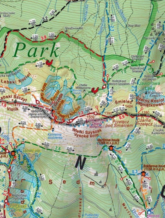 Karkonoski Park Narodowy 1:35 000. Laminowana mapa kieszonkowa wydawnictwa Compass. Fragment 1