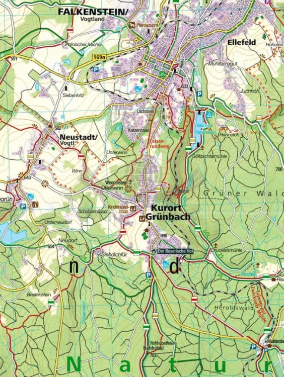 Rudawy / Erzgebirge 1:50 00. Zestaw dwóch map turystycznych 866 wydawnictwa ompass. Mapa 1 - fragment 1