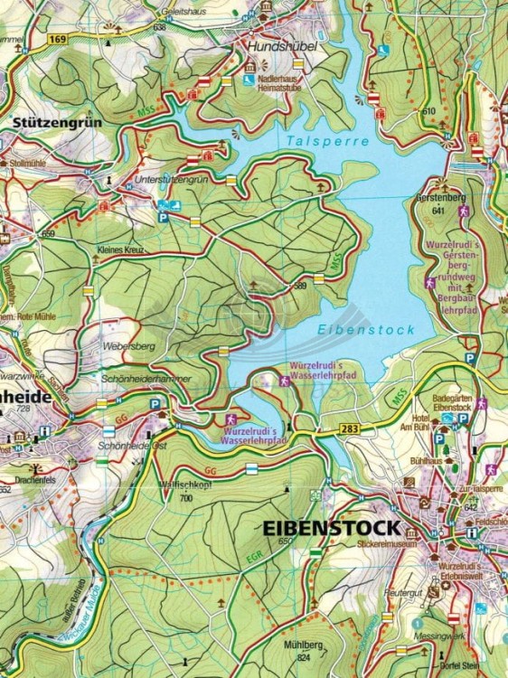 Rudawy / Erzgebirge 1:50 00. Zestaw dwóch map turystycznych 866 wydawnictwa ompass. Mapa 1 - fragment 2