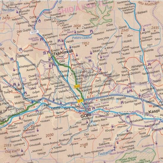 Kaukaz 1:650 000 / Gruzja 1:430 000. Mapa samochodowa wydawnictwa ITMB. Fragment