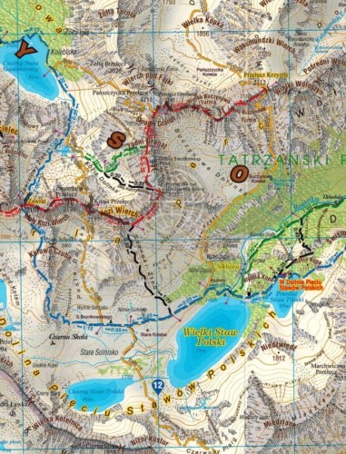 Tatrzański Park Narodowy 1:27 500. Tatry po polsku. Laminowana mapa turystyczna wydawnictwa Galileos. Fragment 1