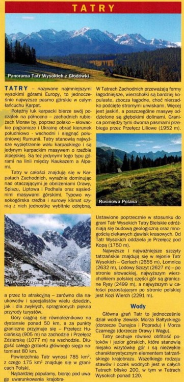 Tatrzański Park Narodowy 1:27 500. Tatry po polsku. Laminowana mapa turystyczna wydawnictwa Galileos. Informator - fragment