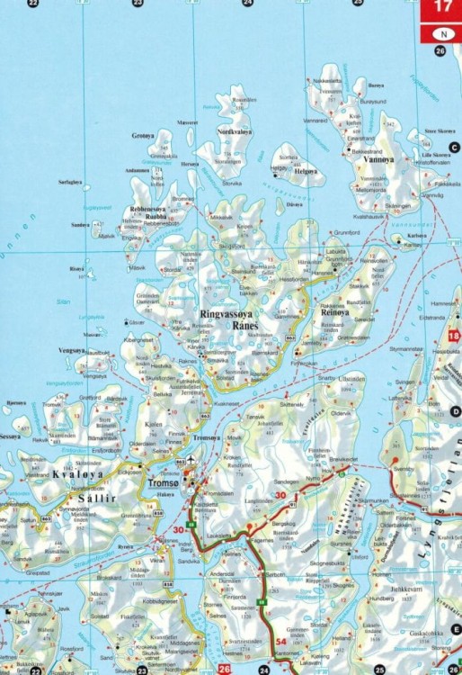 Skandynawia. Atlas samochodowo-turystyczny wydawnictwa Freytag & Berndt. Przykładowy arkusz 1