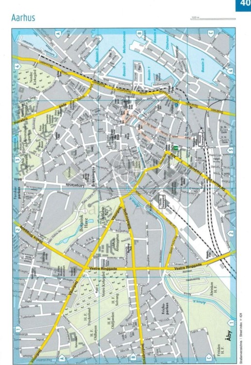 Skandynawia. Atlas samochodowo-turystyczny wydawnictwa Freytag & Berndt. Plan miasta - Aarhus