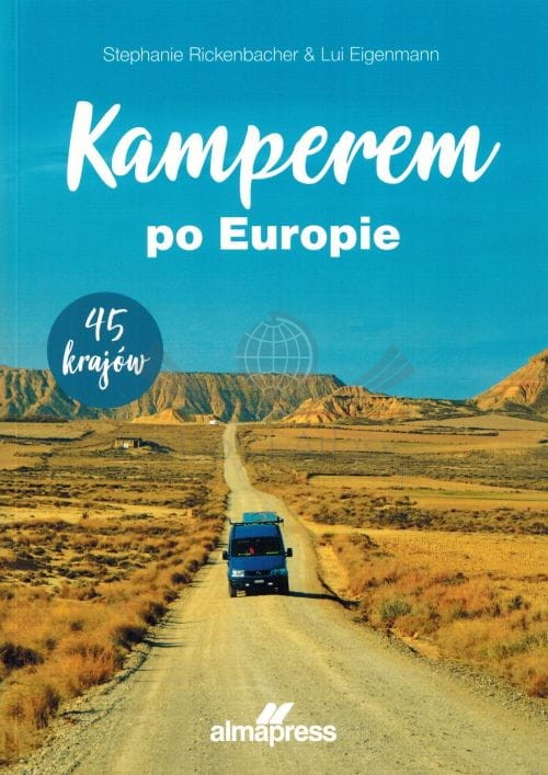 Kamperem po Europie. Książka wydawnictwa Almapress. Okładka