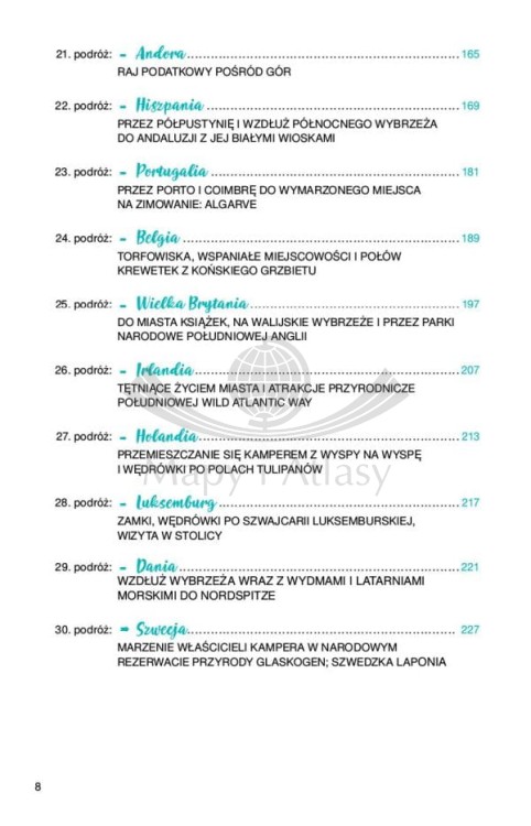 Kamperem po Europie. Książka wydawnictwa Almapress. Spis treści 3