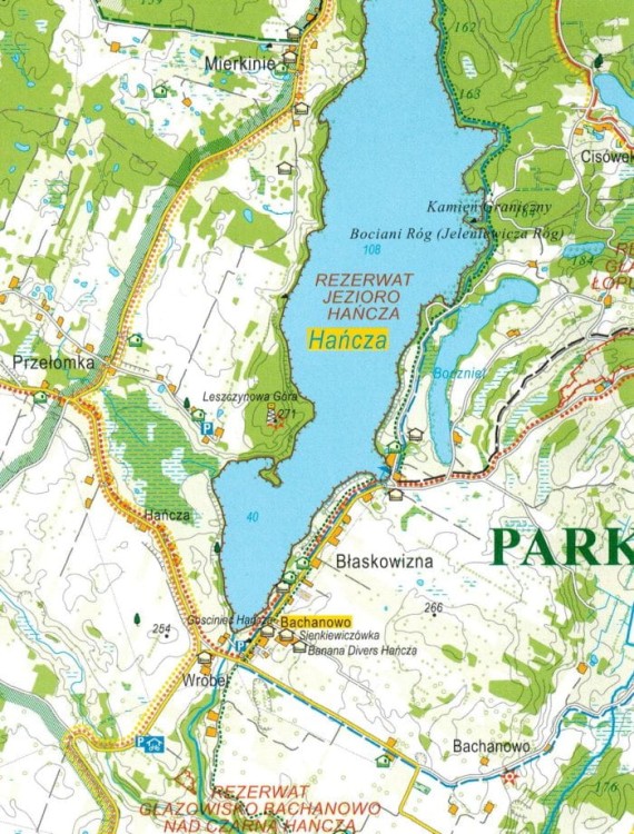 Suwalski Park Krajobrazowy 1:40 000. Mapa turystyczna wydawnictwa MH. Fragment 1