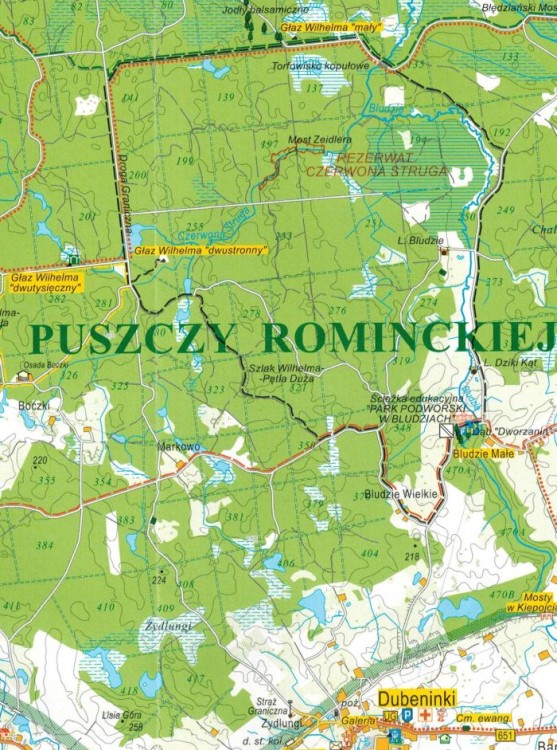 Suwalski Park Krajobrazowy 1:40 000. Mapa turystyczna wydawnictwa MH. Fragment 2
