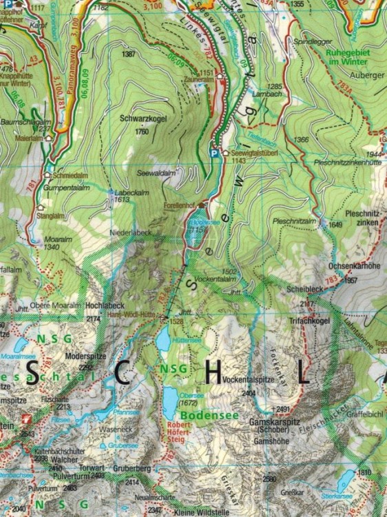 Ausseerland, Ennstal, Tauplitz. Wodoodporna mapa turystyczna 68 wydawnictwa Kompass. Fragment 3