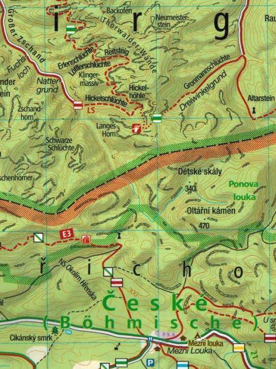 Góry Połabskie / Elbsandsteingebirge. Wodoodporna mapa turystyczna 761 wydawnictwa Kompass. Fragment 4