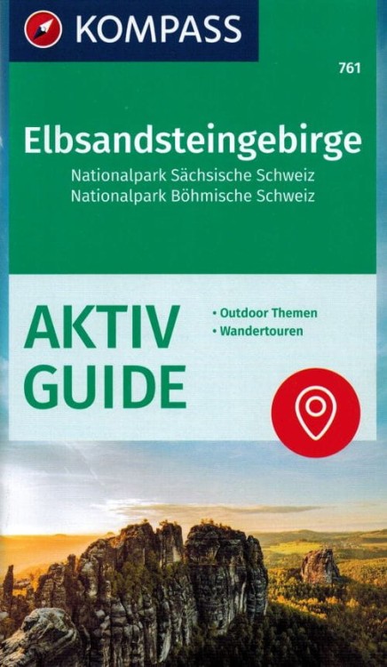 Góry Połabskie / Elbsandsteingebirge. Wodoodporna mapa turystyczna 761 wydawnictwa Kompass. Miniprzewodnik - okładka