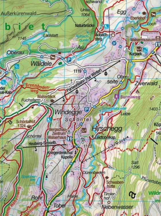 Oberstdorf, Kleinwalsertal. Wodoodporna mapa turystyczna 03 wydawnictwa Kompass. Fragment 4