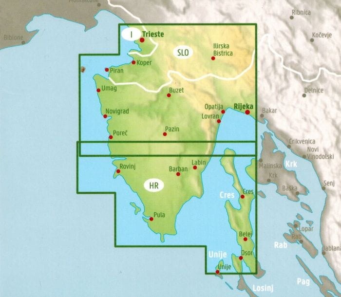 Istria. Mapa samochodowo-turystyczna / Plan miasta wydawnictwa Freytag & Berndt. Zasięg
