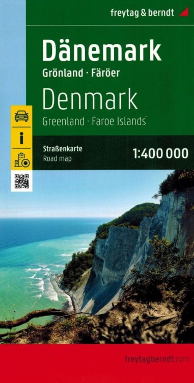 Dania, Grenlandia, Wyspy Owcze. Mapa samochodowo-turystyczna wydawnictwa Freytag & Berndt. Okładka