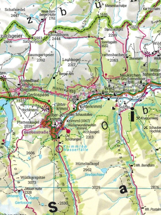 Tyrol Południowy, Bolzano 1:150 000. Mapa samochodowo-turystyczna wydawnictwa Freytag & Berndt. Fragment 2