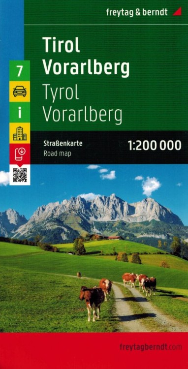 Tyrol, Vorarlberg. Mapa samochodowo-turystyczna wydawnictwa Freytag & Berndt. Okładka