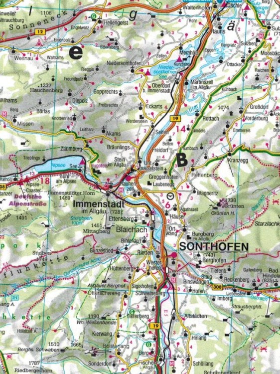 Tyrol, Vorarlberg. Mapa samochodowo-turystyczna wydawnictwa Freytag & Berndt. Fragment 1