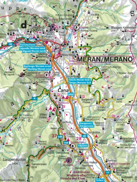 Tyrol, Vorarlberg. Mapa samochodowo-turystyczna wydawnictwa Freytag & Berndt. Fragment 4
