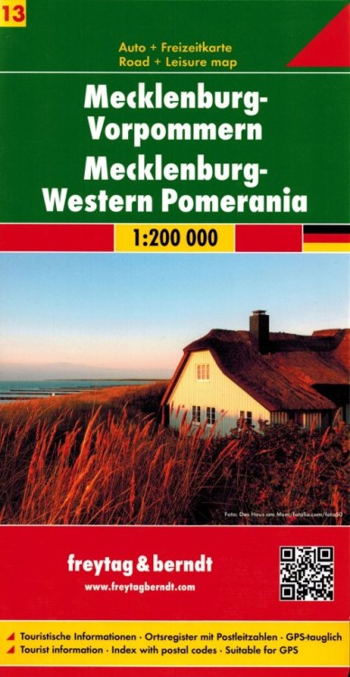 Niemcy: Meklemburgia 1:200 000. Mecklenburg-Vorpmmern. Mapa turystyczno-samochodowa /13 wydawnictwa Freytag & Berndt. Okładka